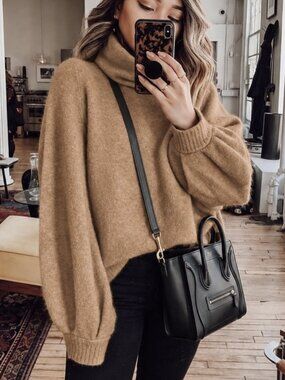Aritzia The Group Babaton Adichie Sweater NWT Wool Heather Light Camel Size XXS